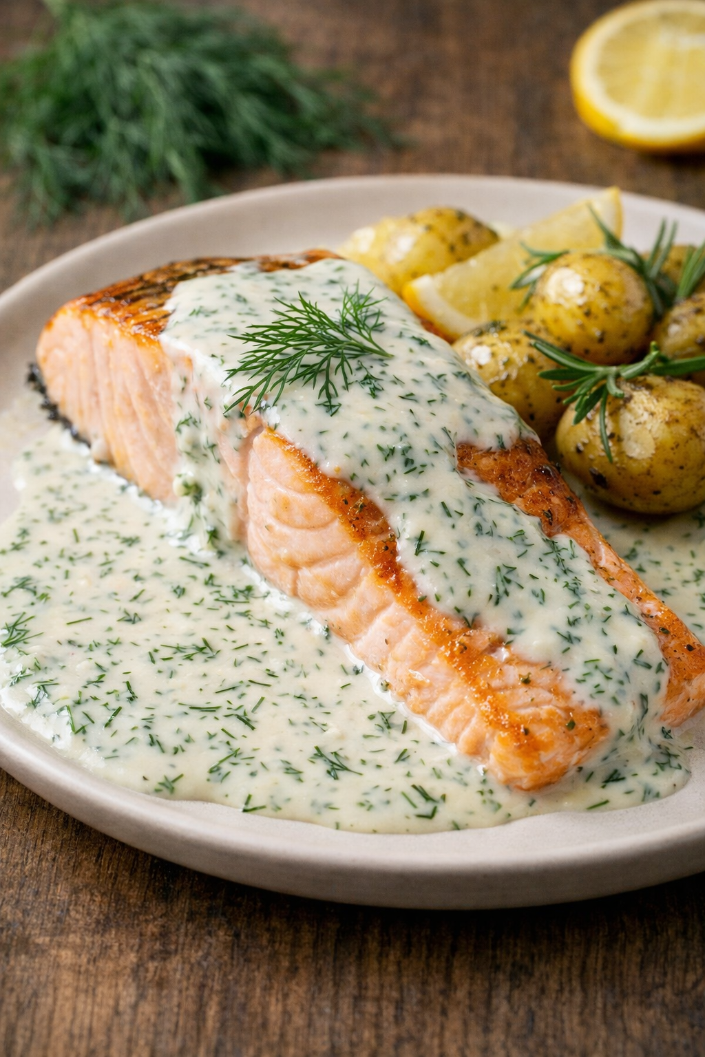 Salmon in Dill Sauce 